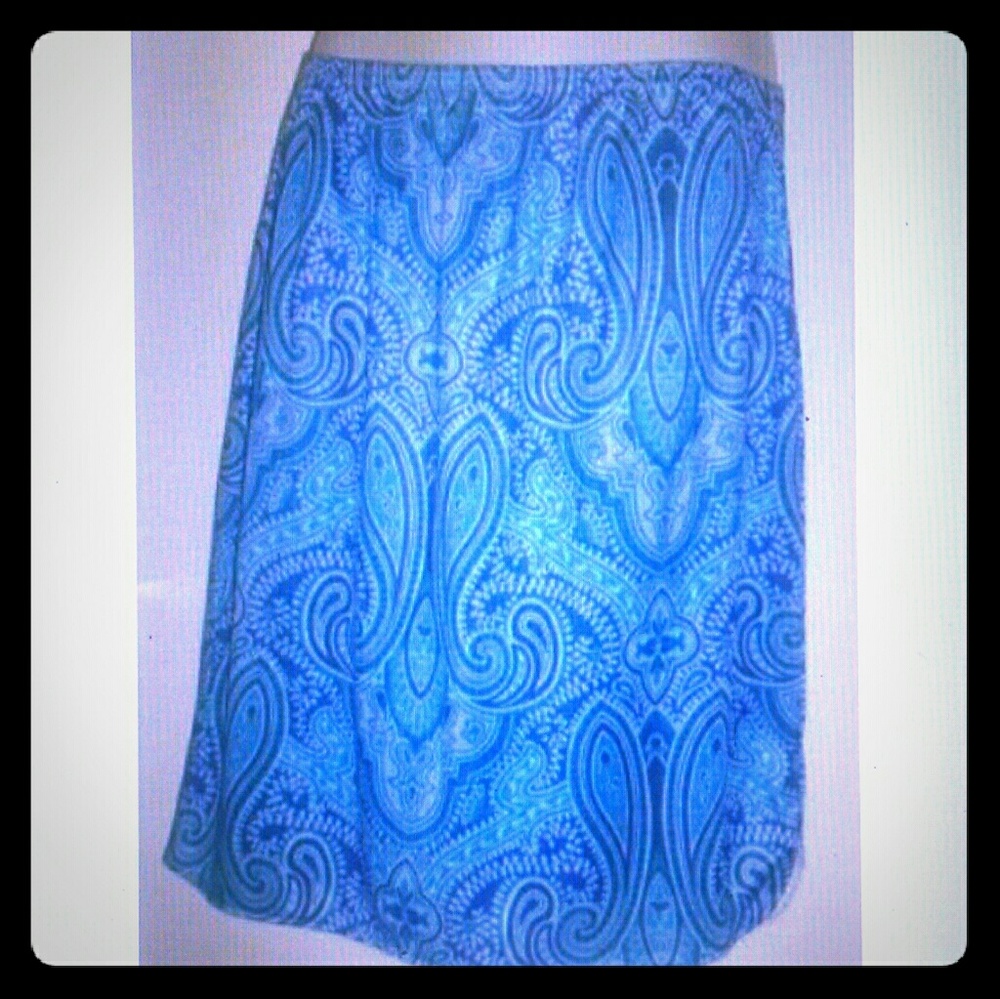 Vantage paisley print slip skirt